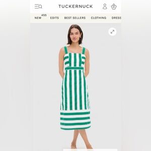 NWT- Tuckernuck- Green and White, Hooper Denim,  Striped Dress